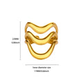 Stainless Steel Irregular Wave Rings For Women Creative Gold Color Adjustable Open Ring Female Jewelry Punk Rapper Anillos Gifts