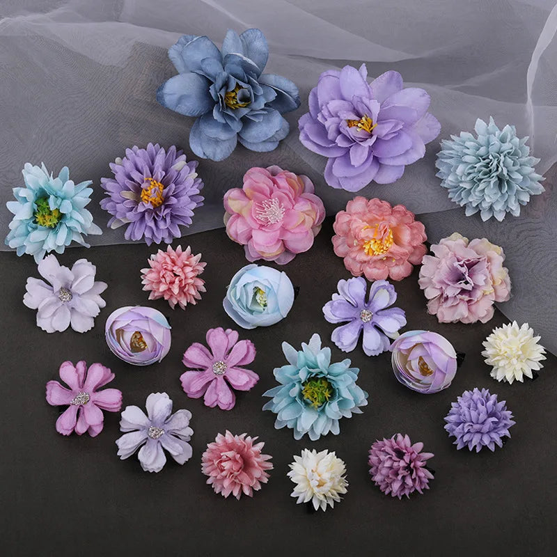 Silk Flower Set japan Kimono hair pins Side Hair Clip Barrettes Japanese Cute Chrysanthemum bridal wedding Hair Accessories