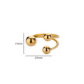 Stainless Steel Double Ball Adjustable Ring For Women Unisex Gold Color Trendy Finger Rings Decompression Jewelry Gifts Anillos