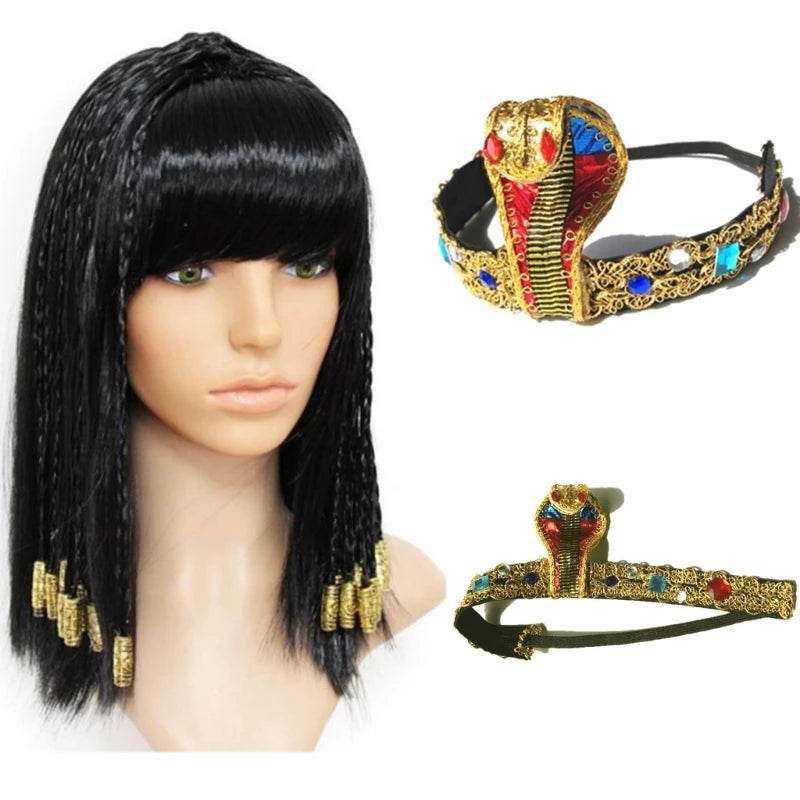 652F Cleopatra Snake Shape Egyptian Headband Punk Hairband Carnivals Hair Decors