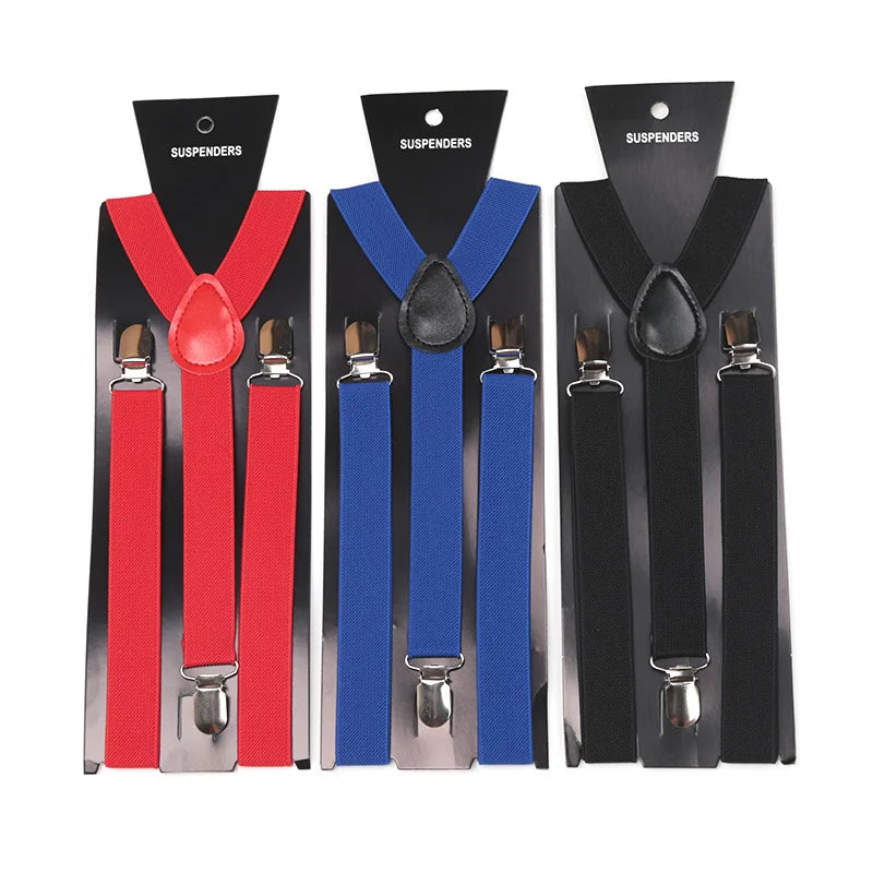 Unisex Suspenders Bowtie Sets Clip-on Buckle Men Straps Adjustable Elastic Y-Back Braces Wedding Suit Pants Jeans Accessories