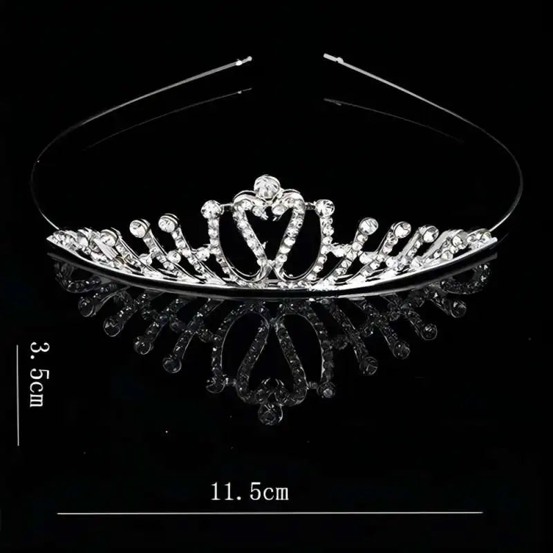 Women's Hair Crown Bridal Wedding Tiara Hair Ornament Girls Rhinestone Crystal Tiara Fashion Alloy Hair Jewelry Gift
