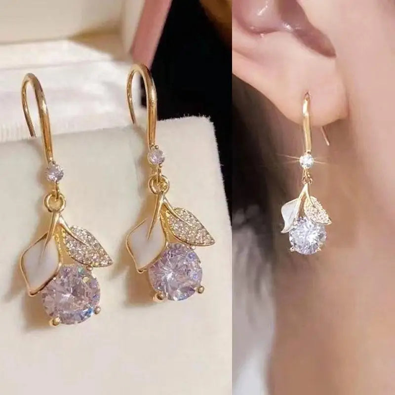 Green Crystal Butterfly Earrings