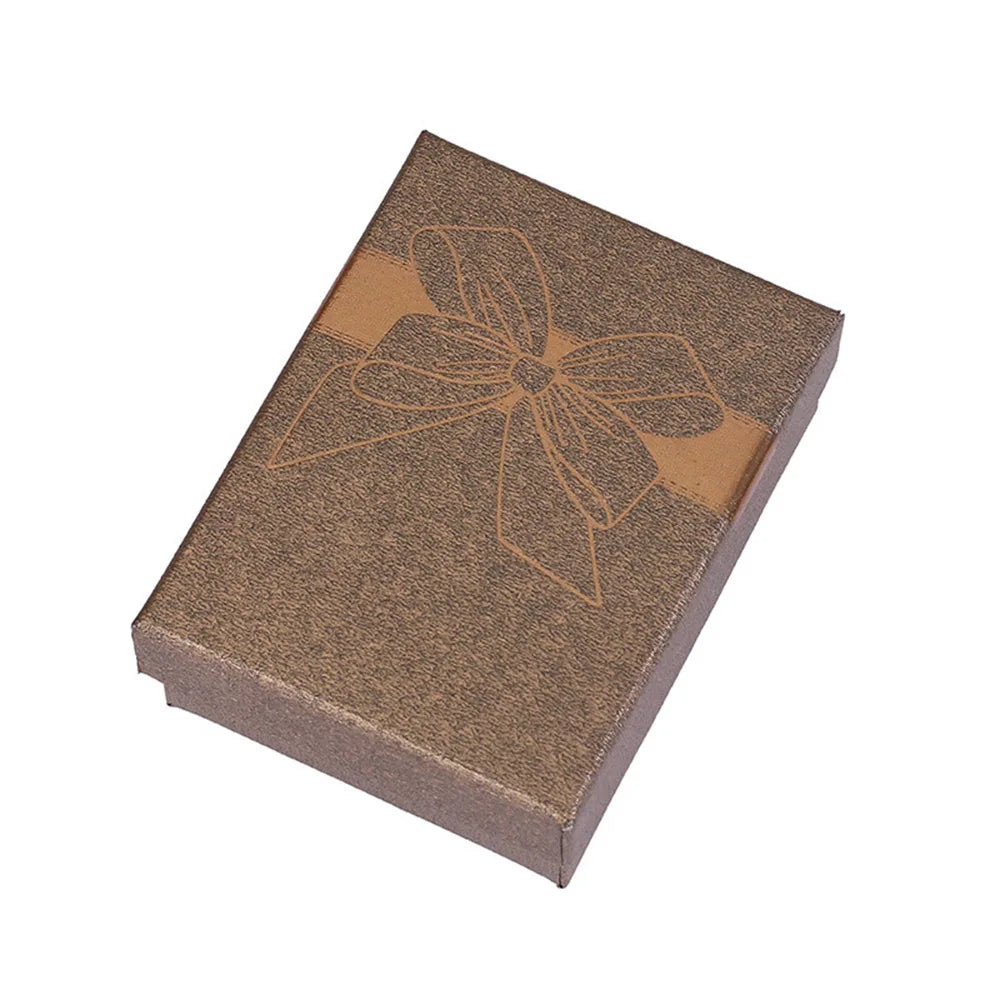 Stamped Jewelry Container Paper Container Bow Jewelry Organizer Paper Box Stamped Jewelry Storage Box For Gift For Her Wedding
