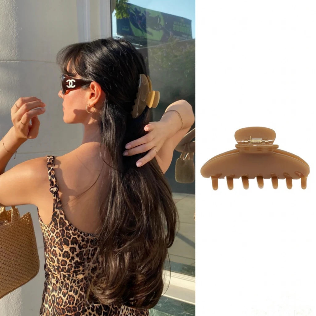 Fashion Melard Coffee Solid Color Women Hair Claw Clip Large Black Acetate Hair Clips for Girls Simple Summer Hair Accessories