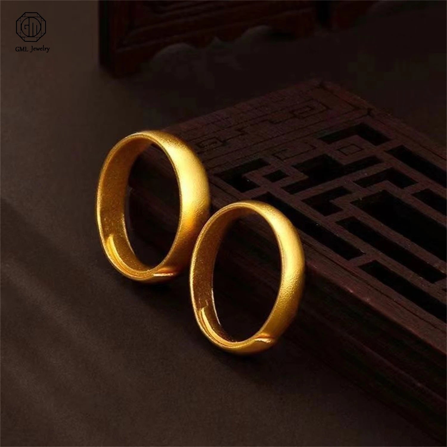 Sand Gold Adjustable Ring Matte Wide Band Openable Fade Resistant Unisex Couple Jewelry Solid Minimalist Gift