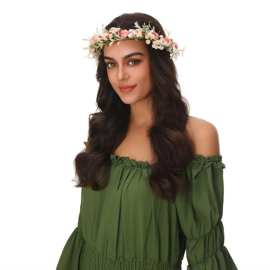 Bohemian Wreath Imitation Flower Hairband For Women Fashion Wedding Hair Accessories Prom Garlands Luxury Bride Hair Jewelry