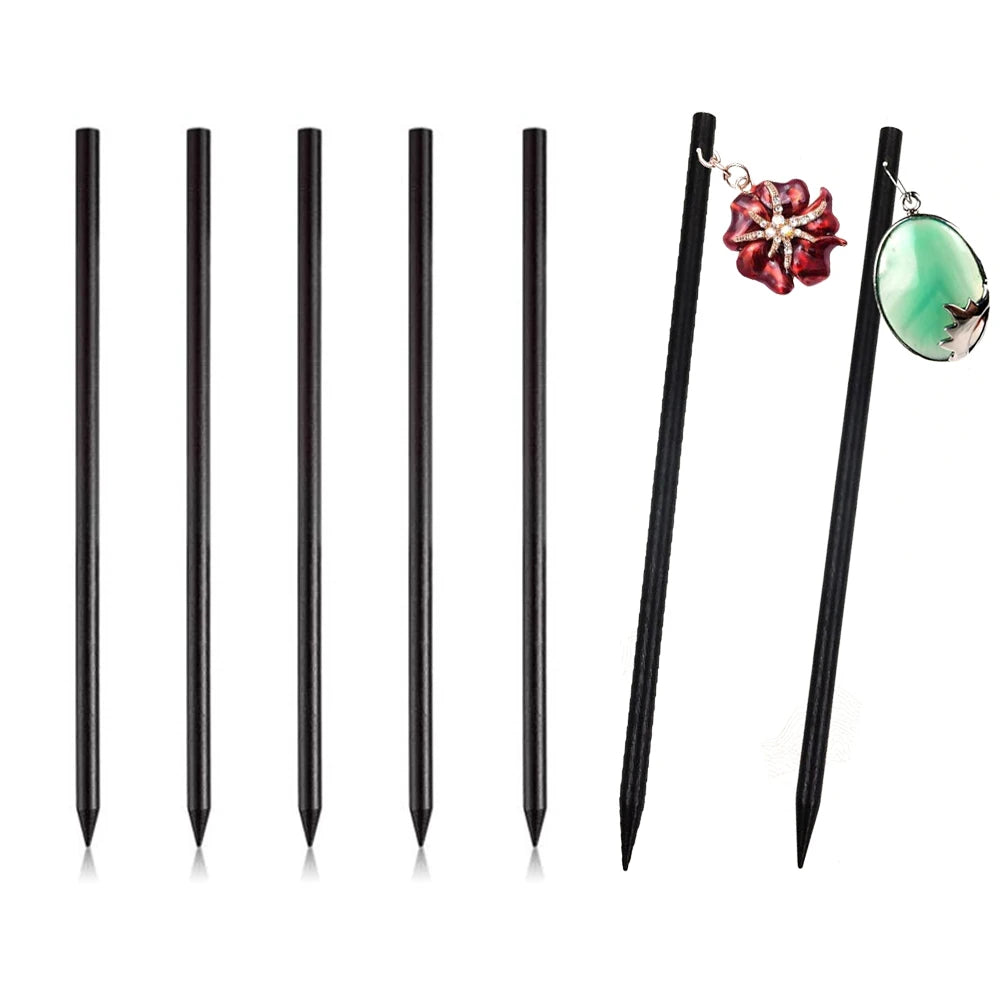 5pcs Wooden Hair Fork Round Wooden Stick Tiara Suitable For DIY Handmade Accessories Women GirlsTie Hair Decoration Gift Making