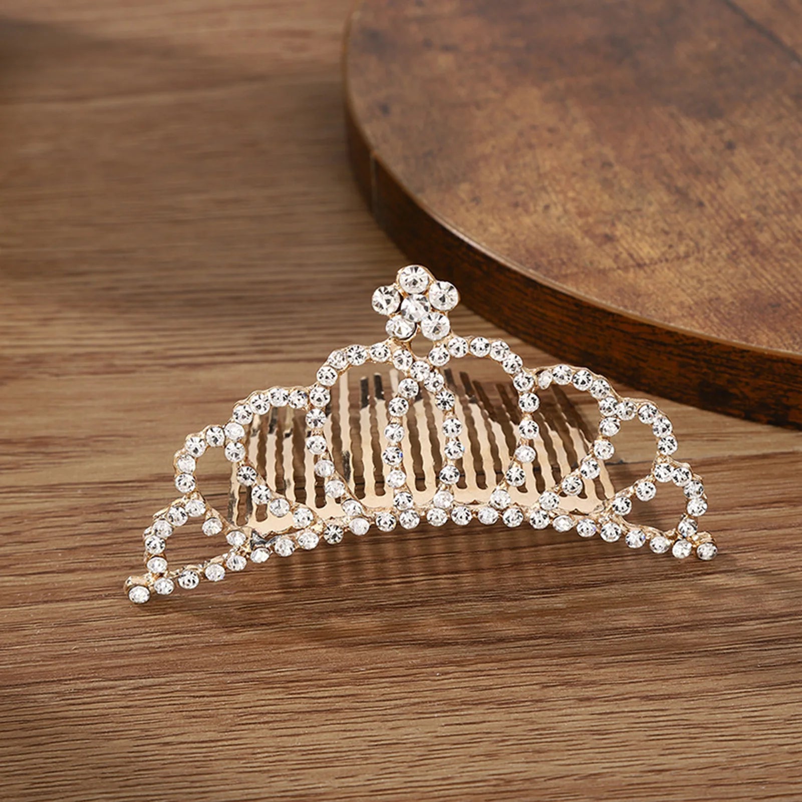 Girls Children Princess Crystal Tiaras Crowns Hair Comb Rhinestone Hairpin Bridal Wedding Hair Accessories Party Jewelry Gifts