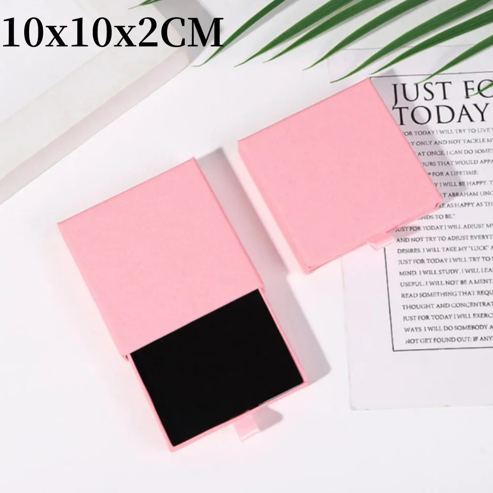 1Pc Thick Kraft Paper Drawer Jewelry Box With Sponge Greet Card for Necklace Bracelet Ring Gift Box Jewelry Packaging Box Joyero