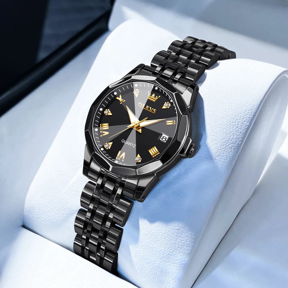 OLEVS 9931 Elegant Fashion Women's Watches Luxury Brand Original Quartz Watch for Ladies Waterproof Stainless Steel Luminous Dat