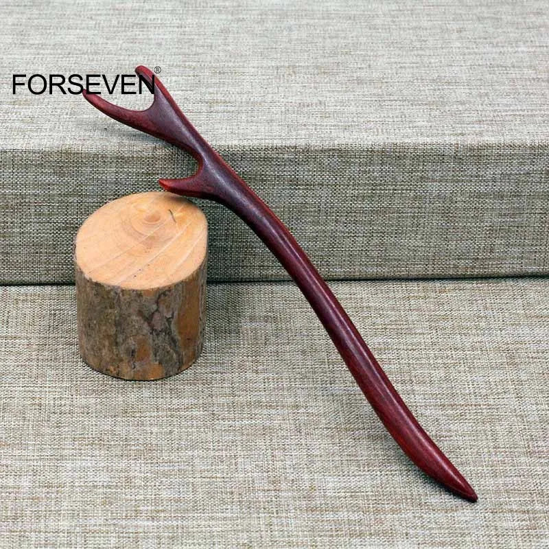 Natural Red Sandalwood Hairpin Clips for Women Girls Men Retro Hair Sticks Forks Chinese Chopstick Style Hairclip Hair Accessory