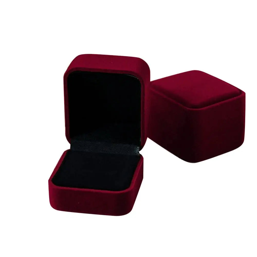 Velvet Jewelry Box For Women Necklace Ring Earrings Organizer Holder Travel Portable Square Lid Open Jewelry Storage Case Gift