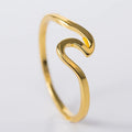 Stainless Steel Sea Gold Rose Gold Silver Color Wave Rings Ocean Surf Finger Jewelry Ocean Surf Ring for Women Surfer Gift