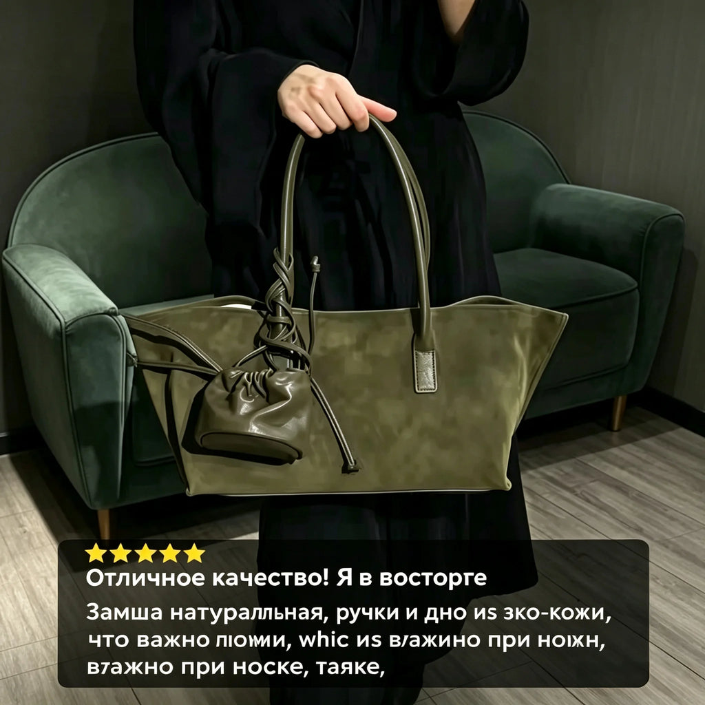 Motingsome Oversized Suede Tote Bag Women Shoulder Handbag and Purses Luxury Design Bags Roomy Casual Tote Large Capacity New In