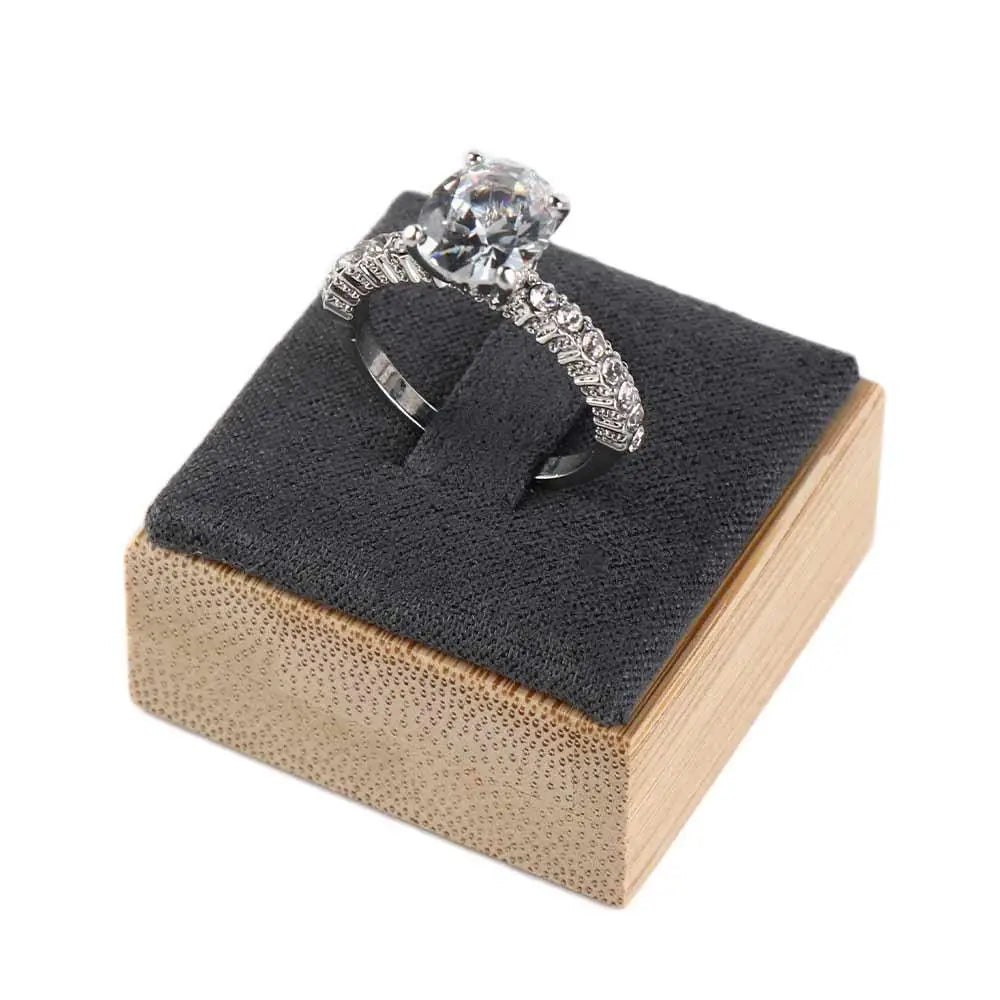 Ring Display Rack Small Travel Vintage Ring Holder Case Wedding Ring Box Wooden Jewelry Show Props Earrings Rings Organizer