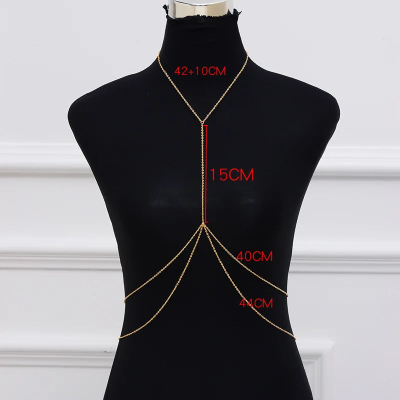 New Accessories Women Double Layer Fashion Alloy Electroplating Body Chain One Body Chain Body Chain BD7025