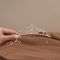 Mini Crowns Hair Comb Crystal Bridal Tiaras For Girls Rhinestone Pearl Wedding Birthday Party Children's Hair Accessories