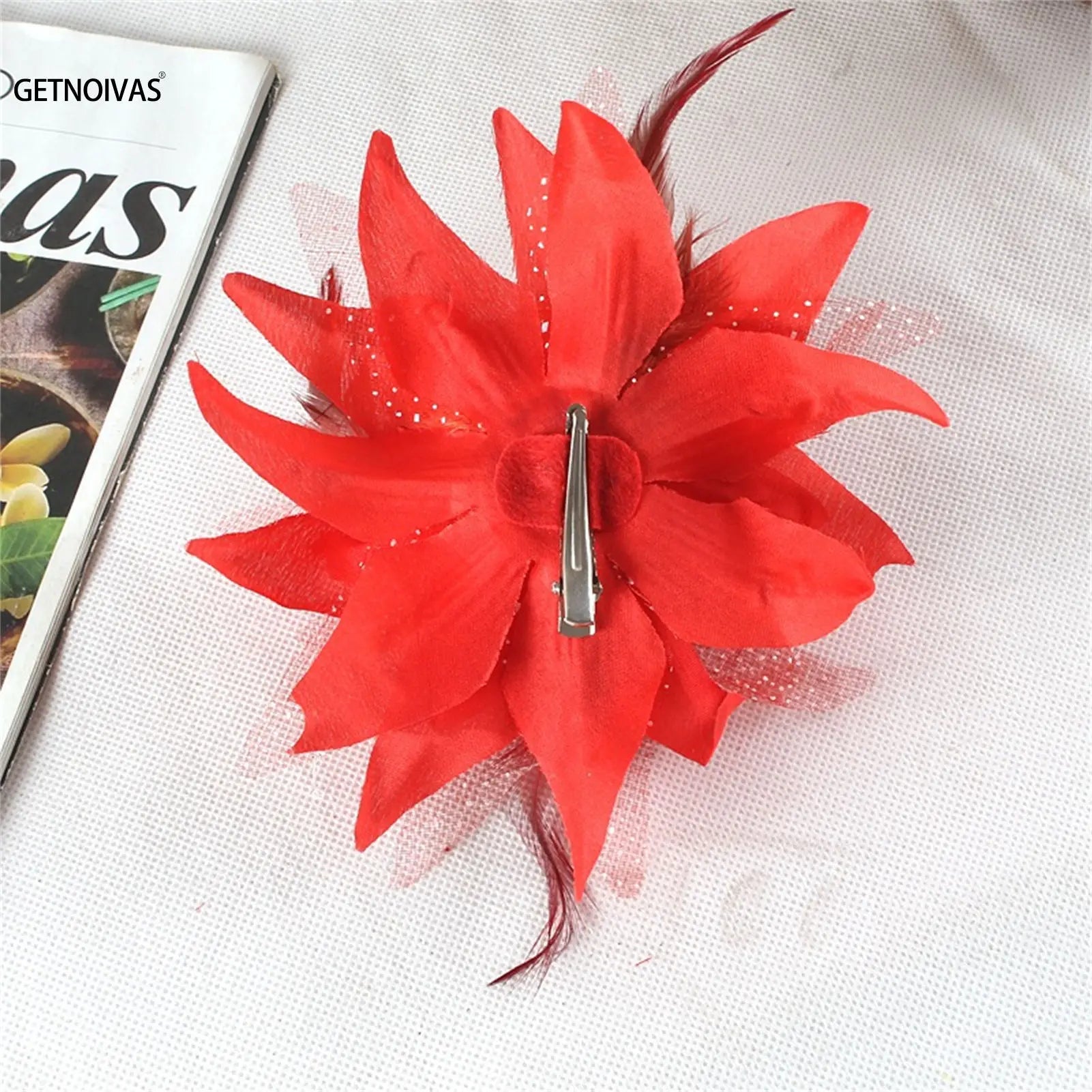 Women's Fashion Flower Feather Beads Corsage Hair Clip Bridal Hairband Bride Barrettes Hair Accessories For Party Dancing