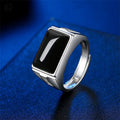 Black Onyx Dragon Pattern Ring Open Adjustable Band Intricate Cutout Design Vintage Gothic Jewelry Gift for Men Masculine