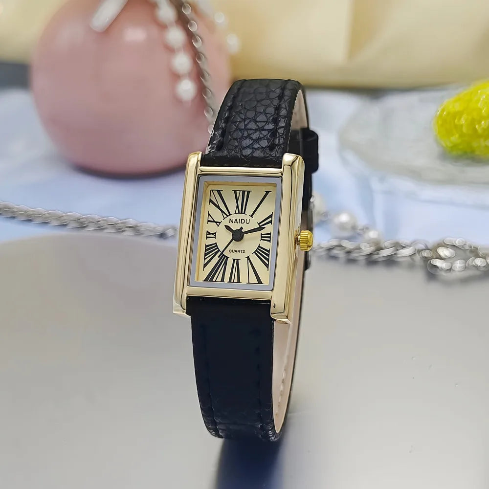 Fashion Women Quartz Wristwatches Simple Leather Strap Roman Dial Women's Watch Luxury Girl Gift Watches Hot Sale Reloj Mujer