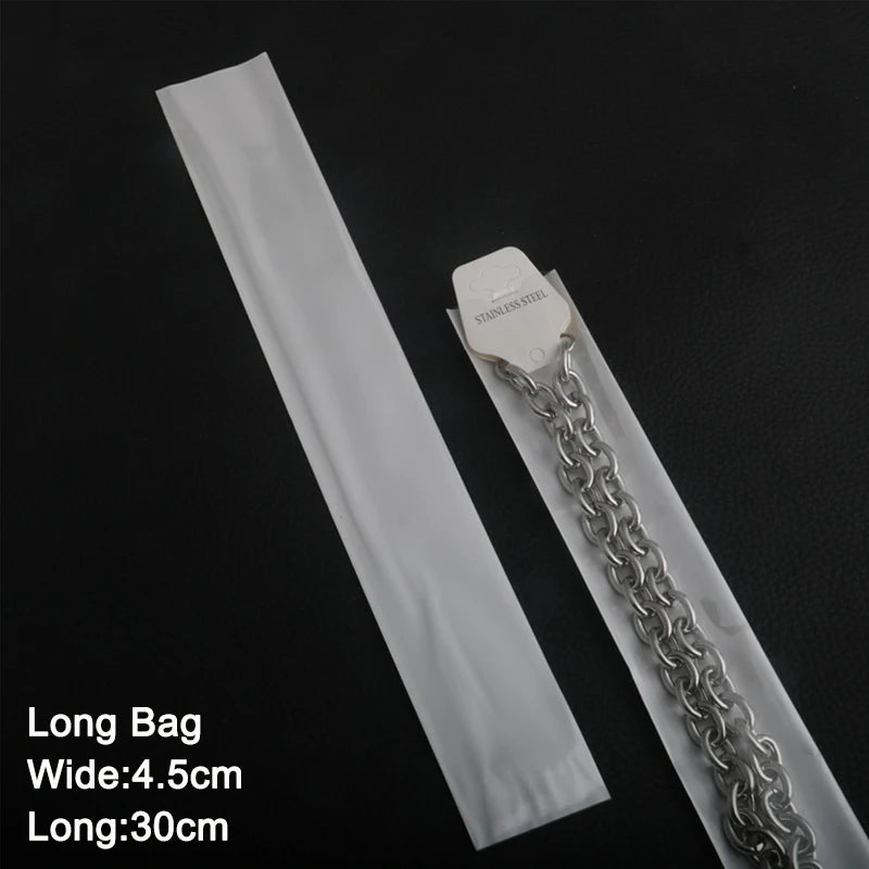 100pcs Jewelry Packaging OPP Poly Bag with Header Paper Label Cards Chain Necklace Bracelet Display for Small Business Wholesale