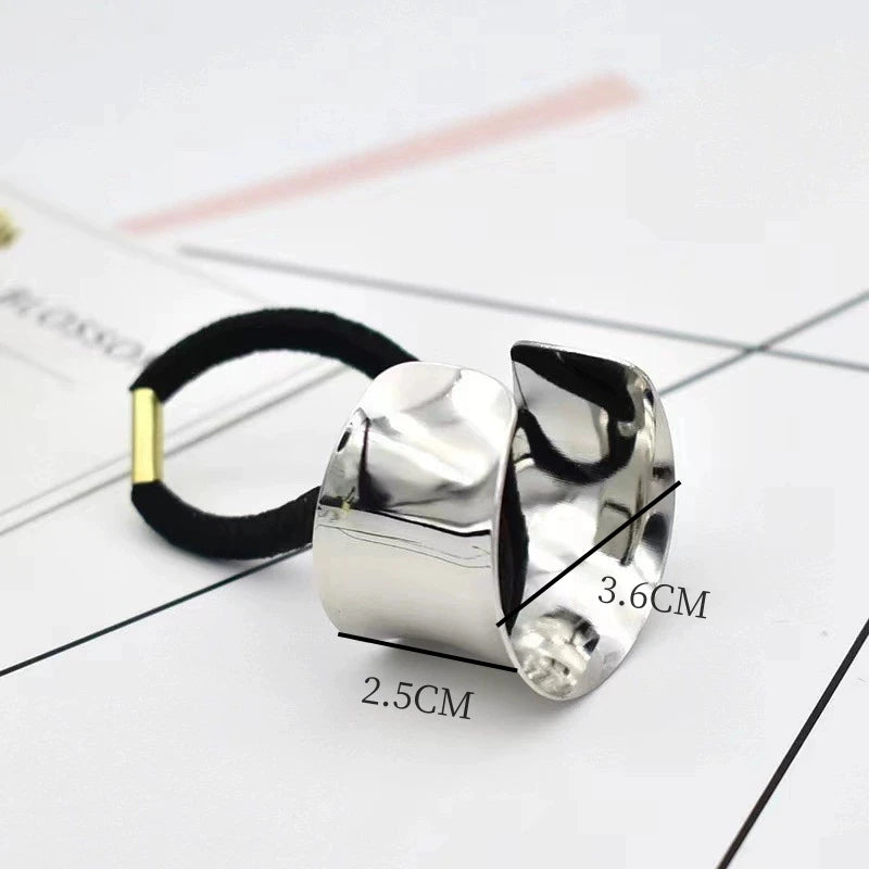 Fashion Personality Hair Circle Exquisite Small Retro Bright Surface Smooth Metal Hair Ring Punk Wild Hair Rope Hair Accessories