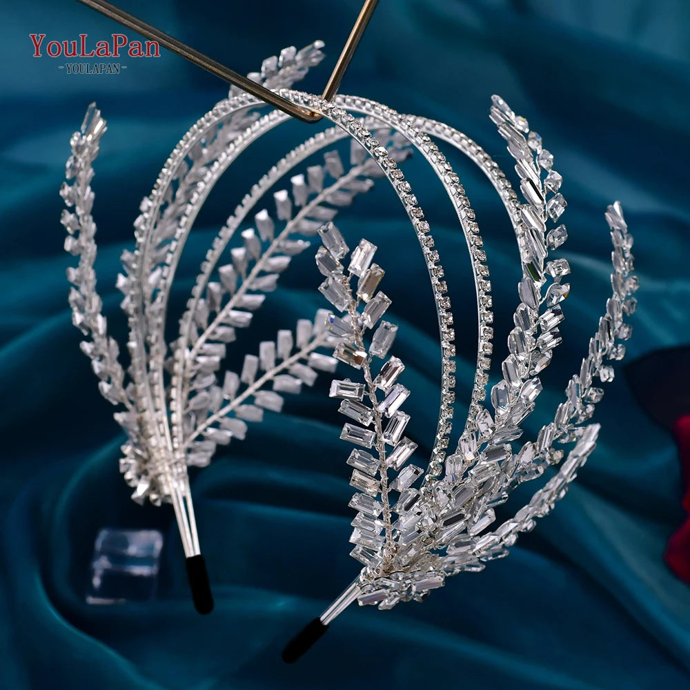 YouLaPan HP496 Rhinestone Bridal Headband Luxury Bridal Hair Accessories Woman Headpiece Wedding Hair Accessories Bride Tiara