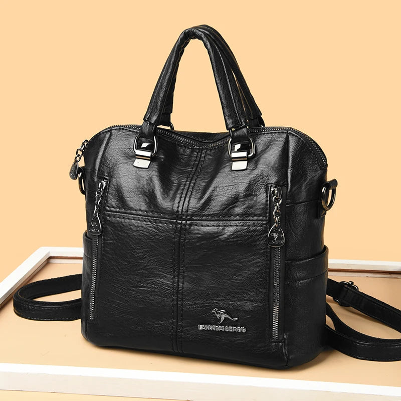 Hot Sale Of The Season New Large Capacity Women's Fashionable Casual Simple Retro Single Shoulder Crossbody Backpack Bag Zipper