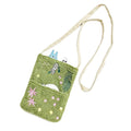 Lamb Wool Embroidered Lamb Bag Green Cartoon One-Shoulder Handbag Square Shape Foldable Mobile Phone Bag Casual Occasions