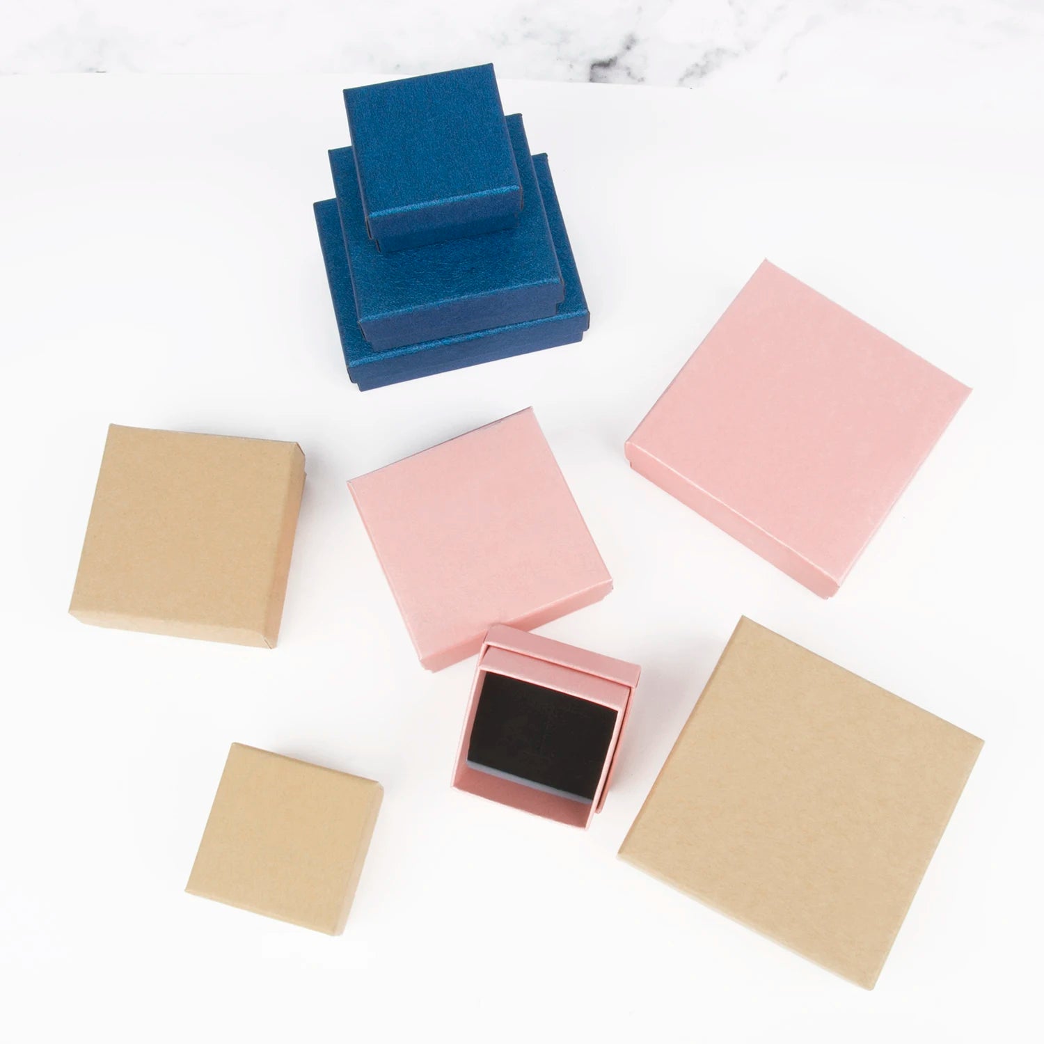 Wholesale 1PC Paper Jewelry Box Bracelet Necklace Ring Earring Box Handmde Kraft Wedding Gifts Packaging Box Jewelry Accessories