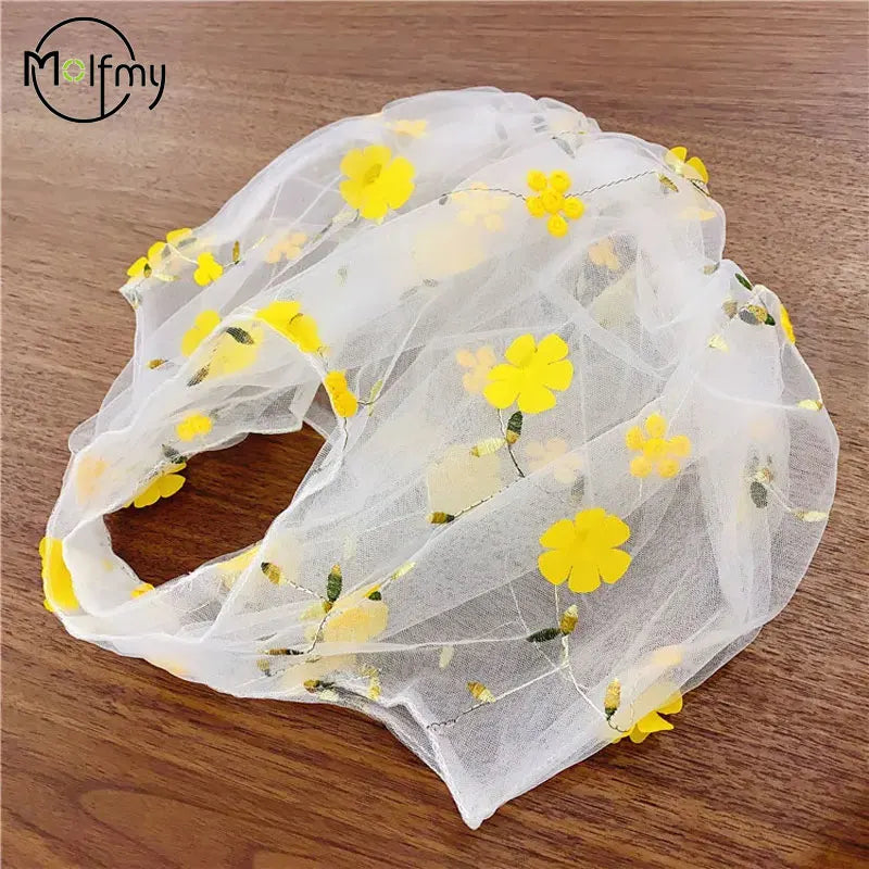 Transparent Women's Bag Silk Mesh Embroidery Flower Designer Luxury Bags Small Fresh Shopping Tote Bag Carteras Para Mujeres