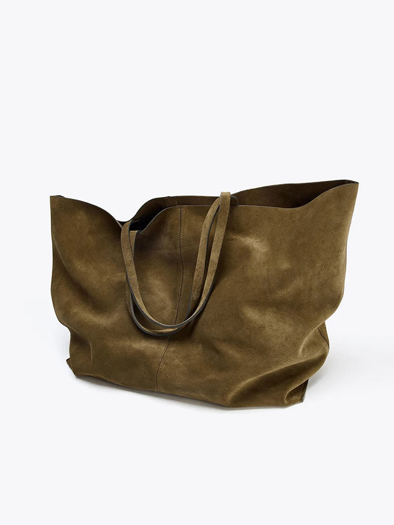 Women's Large Suede Bag Luxury Designer New Tote Bag for Everyday Style Large Capacity Fashion Shoulder Handbag for Ladies