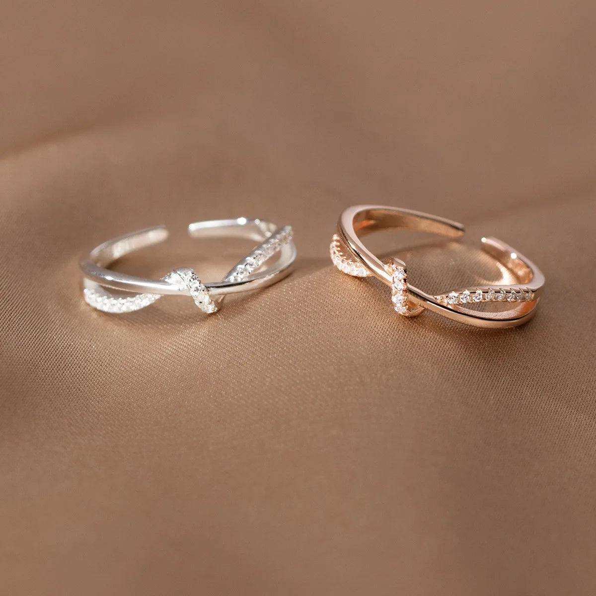 925 Sterling Silver Cross Knotting Zircon Rings For Women Girls Wedding Luxury Jewelry Accessories Jewellery Argent 925