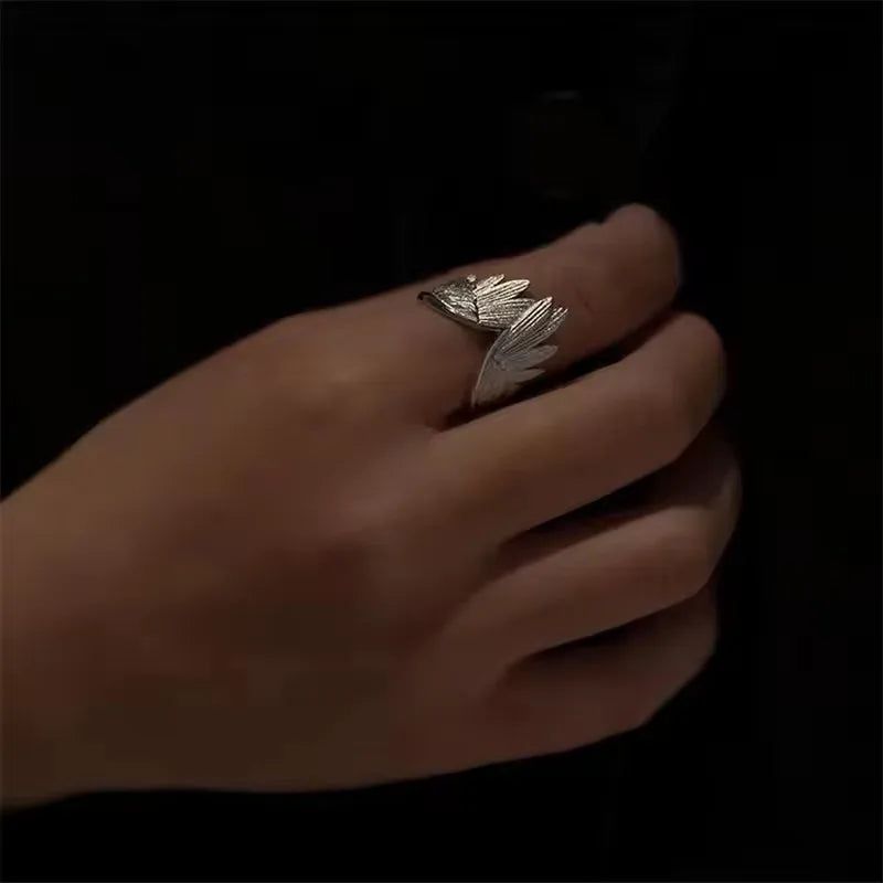 2025 Retro Angel Wings Ring For Women Girls Punk Gothic Adjustable Open Ring Handmade Designer Jewelry Accessories Gift