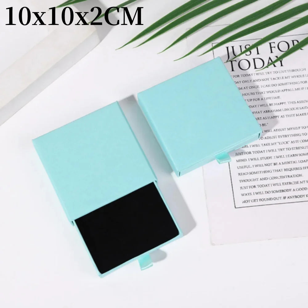 1Pc Thick Kraft Paper Drawer Jewelry Box With Sponge Greet Card for Necklace Bracelet Ring Gift Box Jewelry Packaging Box Joyero