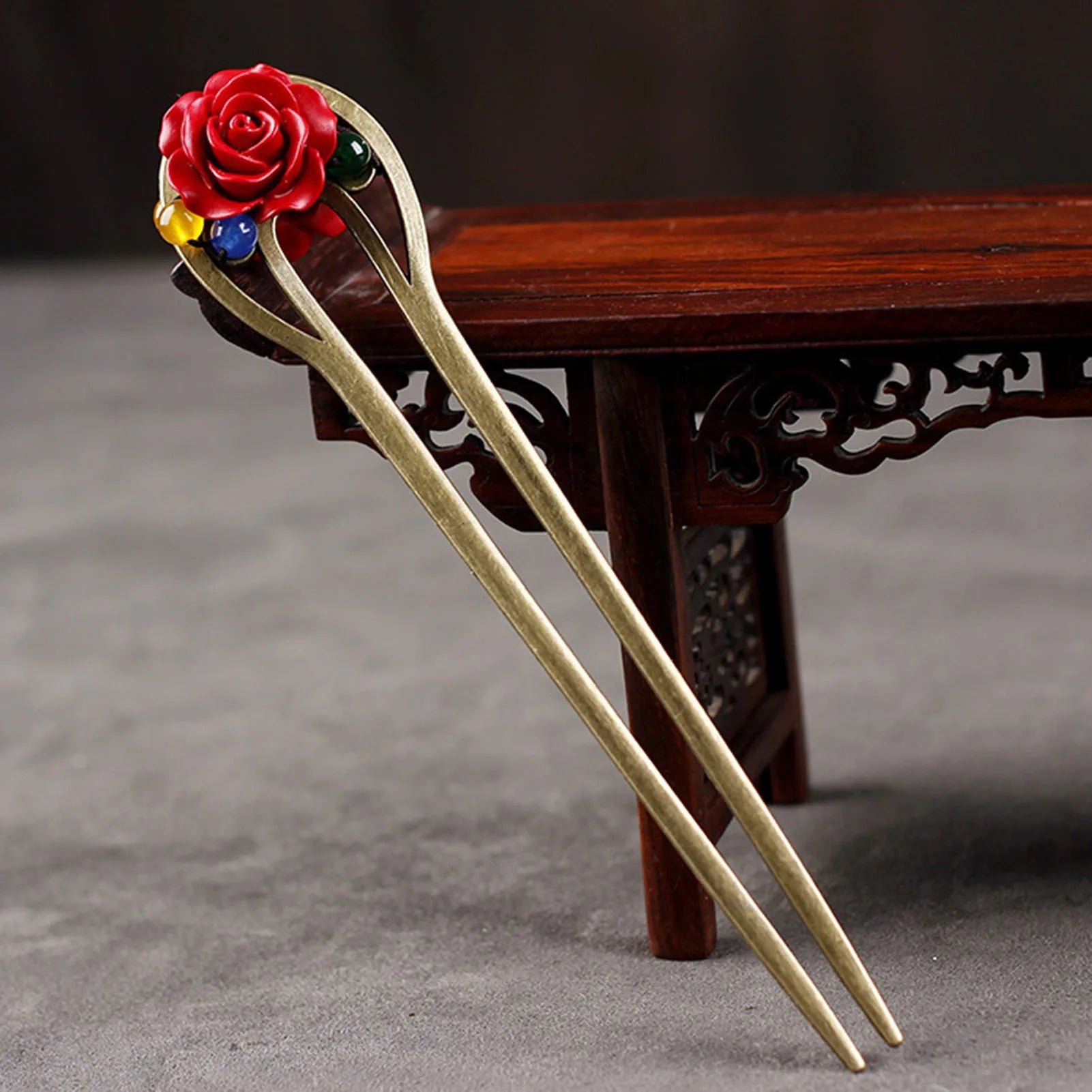 Ethnic Style Hairpin Chinese Hair Stick For Women Tassel Wooden Hair Clasp Chopstick Vinatge Tiara Pearl Floral Hair Bun Jewelry