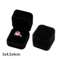 1Pcs Black Velvet Ring Boxes Holder For Proposal Wedding Engagement Earring Jewelry Counter Display Storage Box Wholesale