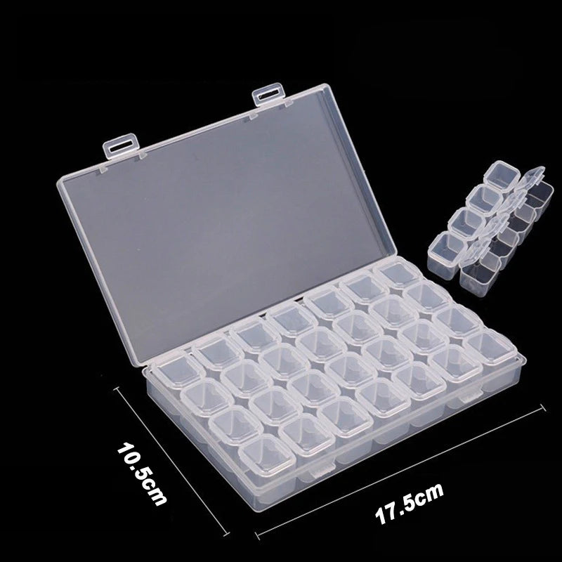 Yidensy 1pcs Square Transparent Plastic Storage Box Case 10/24 Slot Adjustable for Pills Jewelry Beads Earring Case Organizer