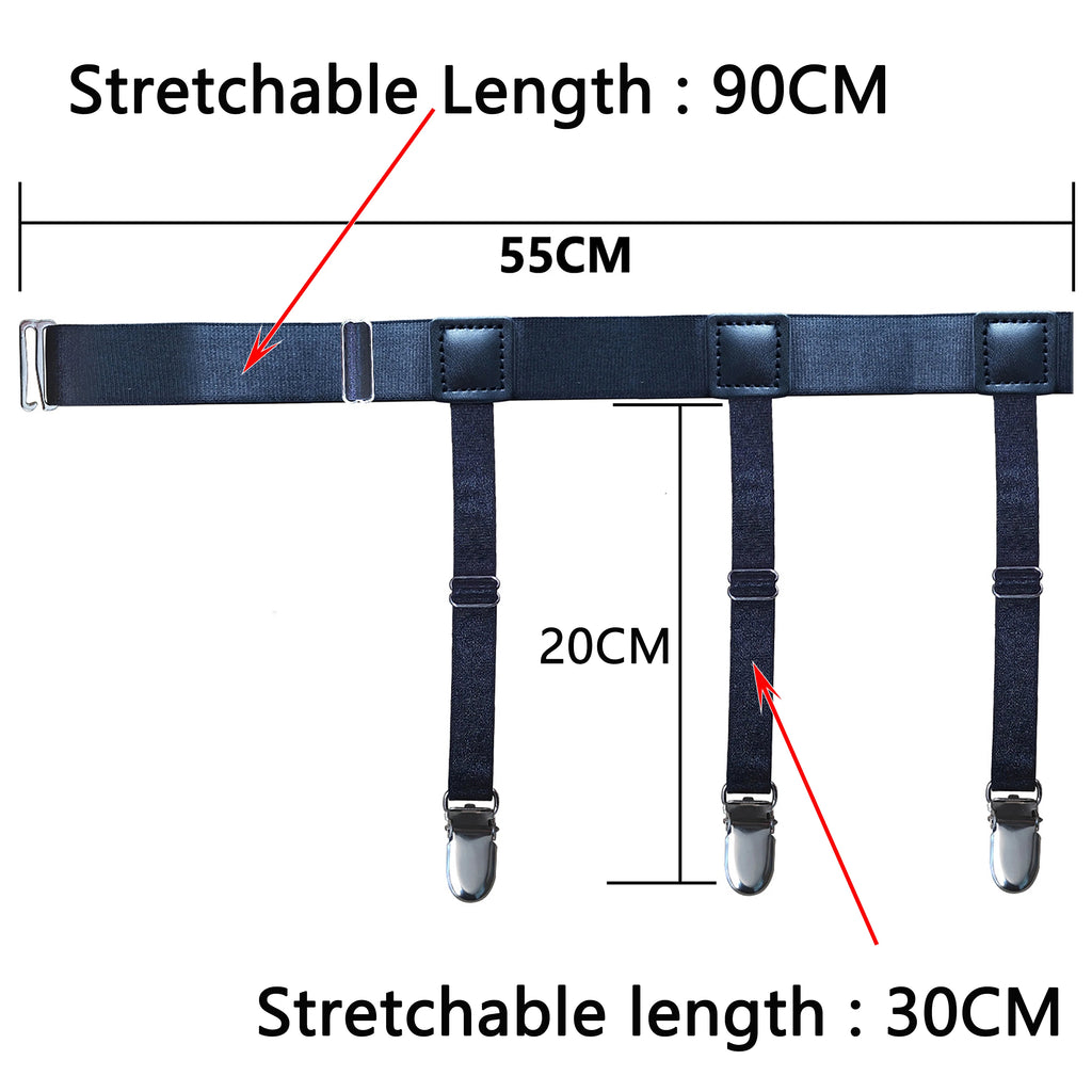 1Pair Classic Men Shirt Stays Belt With Non-slip Locking Clips Fit Business Office Suspender Garter Belt Utility Shirt Accessory