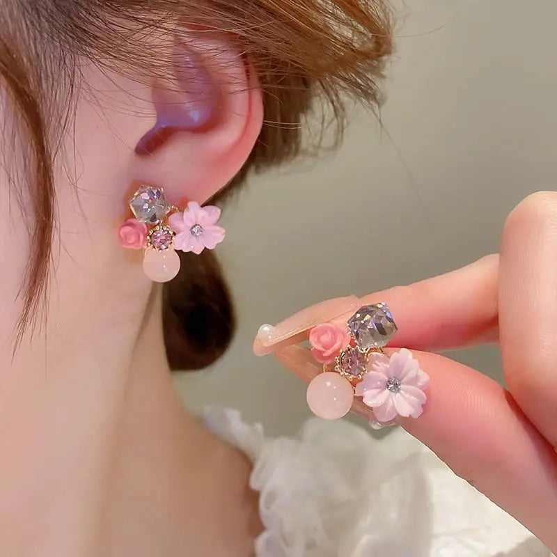 Green Crystal Butterfly Earrings