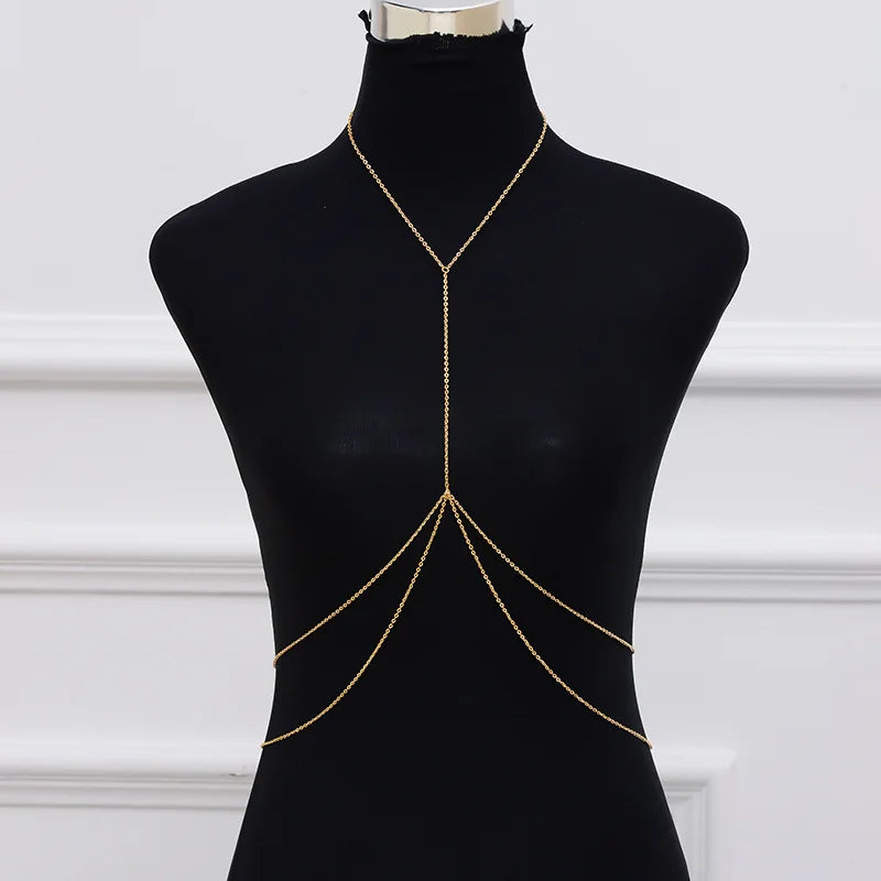 New Accessories Women Double Layer Fashion Alloy Electroplating Body Chain One Body Chain Body Chain BD7025