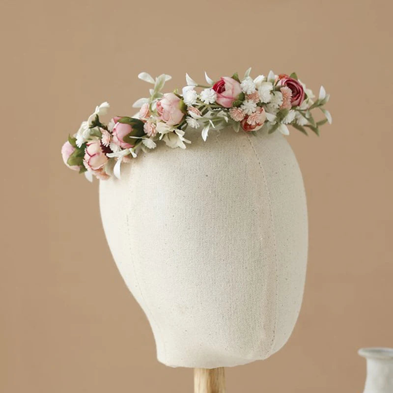 Bohemian Wreath Imitation Flower Hairband For Women Fashion Wedding Hair Accessories Prom Garlands Luxury Bride Hair Jewelry