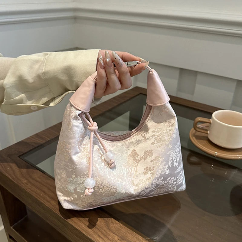 New Chinese Style Fine Embroidery Ladies Handbags 2025 Summer Fashion Shoulder Bag Crossbody Daily Party Tote Handbag For Women