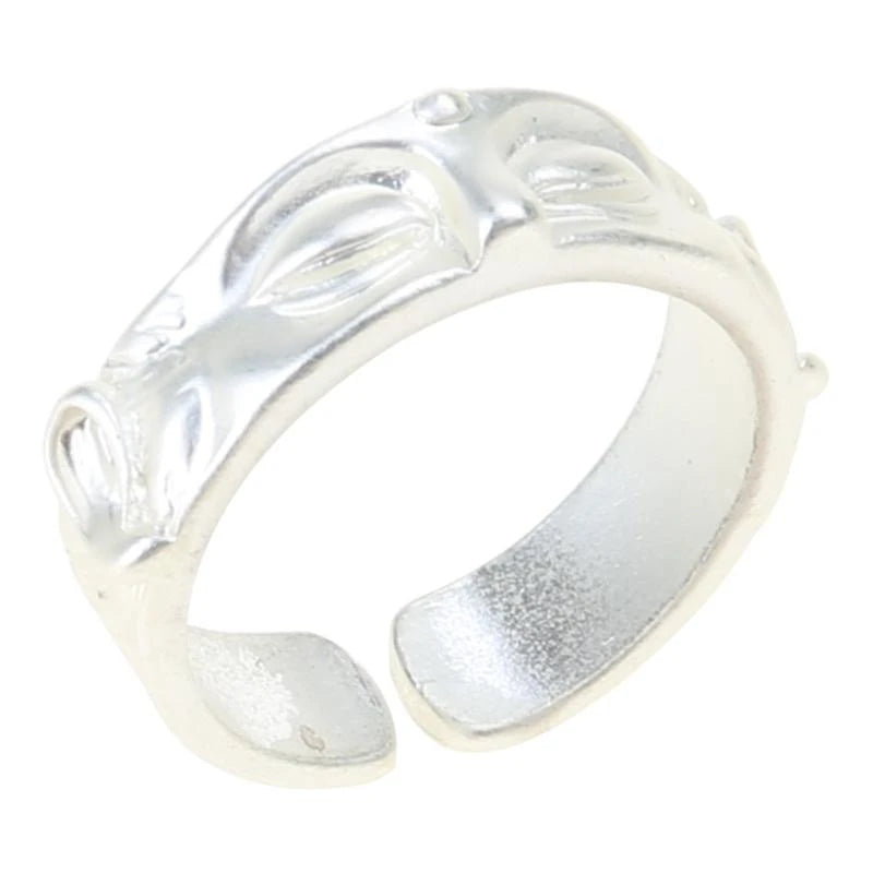 Allergy Free Rings Adjustable Buddhas Half Face Shaped Open Rings Buddhist Finger Rings Ornament Handmade Jewelry