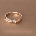 925 Sterling Silver Cross Knotting Zircon Rings For Women Girls Wedding Luxury Jewelry Accessories Jewellery Argent 925
