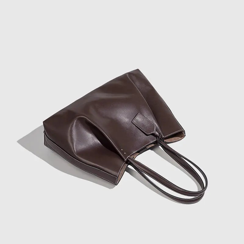 Fashion Ruched Women Big Handbags Designer PU Leather Shoulder Bag High Quality Crossbody Bags Women Bucket Bag Female Clutch