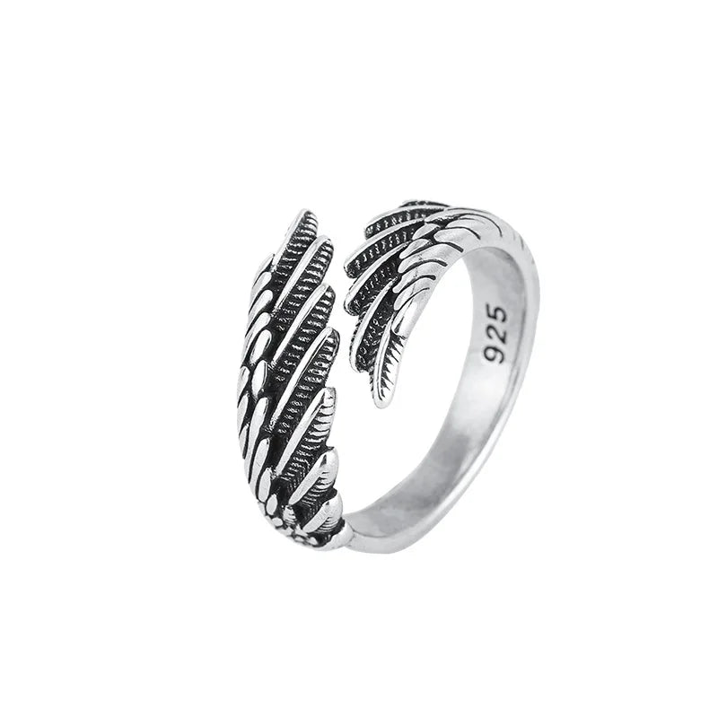 Luxury 925 Sterling Silver Angel Wing Women's Ring