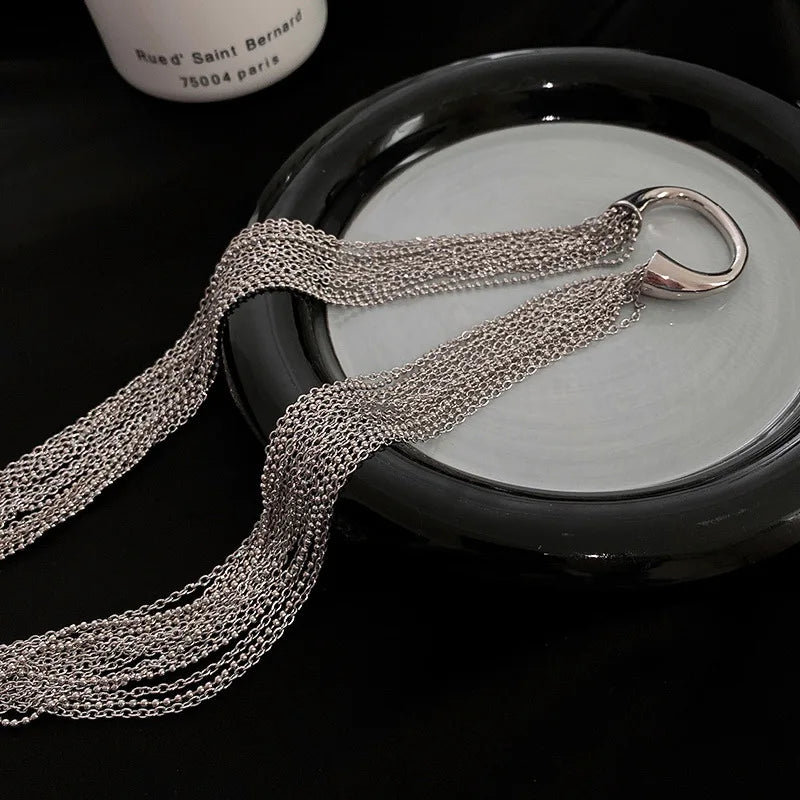 FYUAN Fashion Silver Color Chain Hairpins Women Braid Headband Long Tassel DIY Hairwear Accessories Statement Jewelry