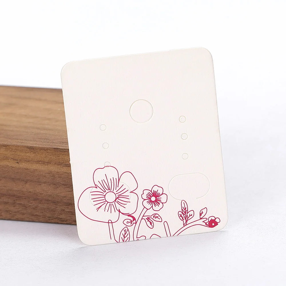 50pcs/lot 3.8x4.8cm Blank Kraft Paper Earring Display Cards Earring Package Hang Tag Card for DIY Ear Studs Jewelry Display Card